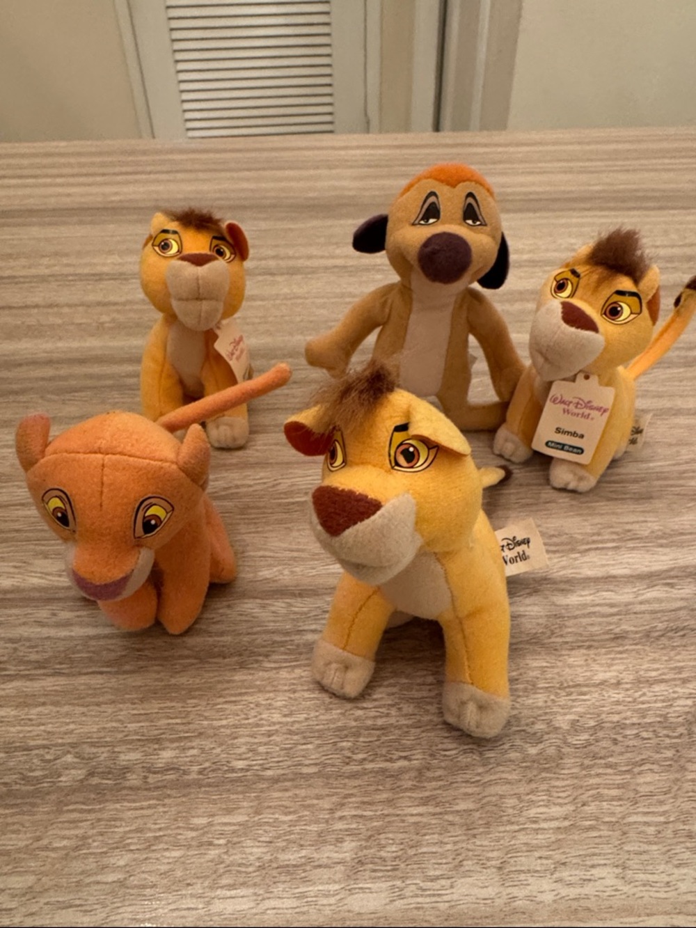 Disney The Lion King Plush Set - Yellow and Tan Simba Group. Set of 5